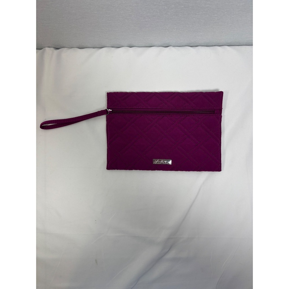 Vera Bradley Wristlet Clutch Womens Purple Quilted Microfiber Pouch Zip Wallet